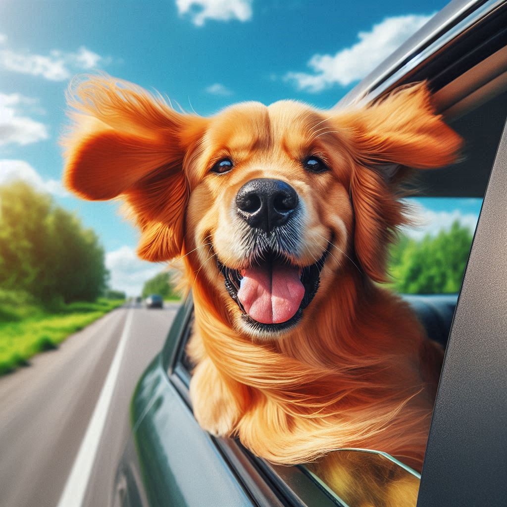 A dog in a pet friendly taxi in newcastle